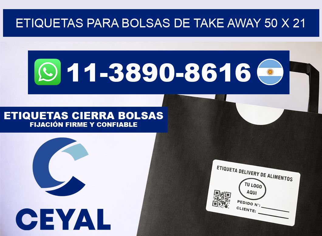 ETIQUETAS PARA BOLSAS DE TAKE AWAY 50 x 21