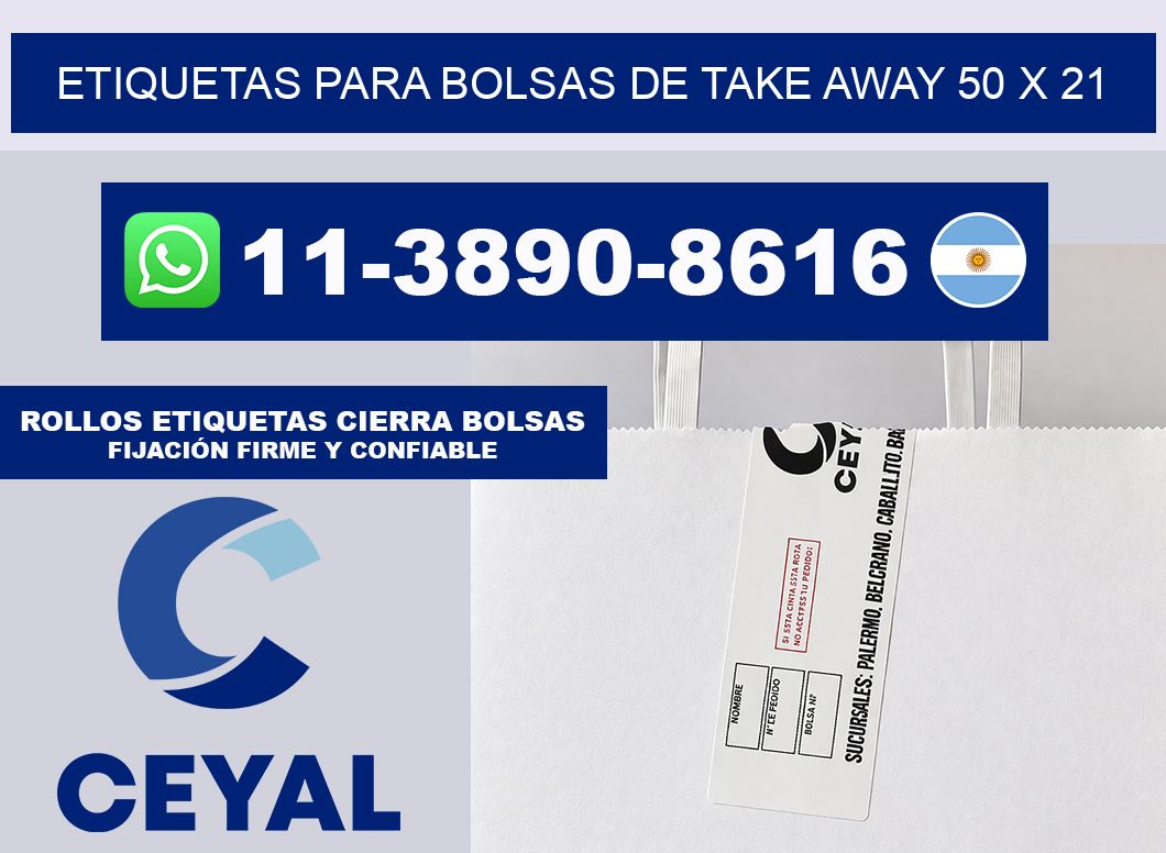 ETIQUETAS PARA BOLSAS DE TAKE AWAY 50 x 21
