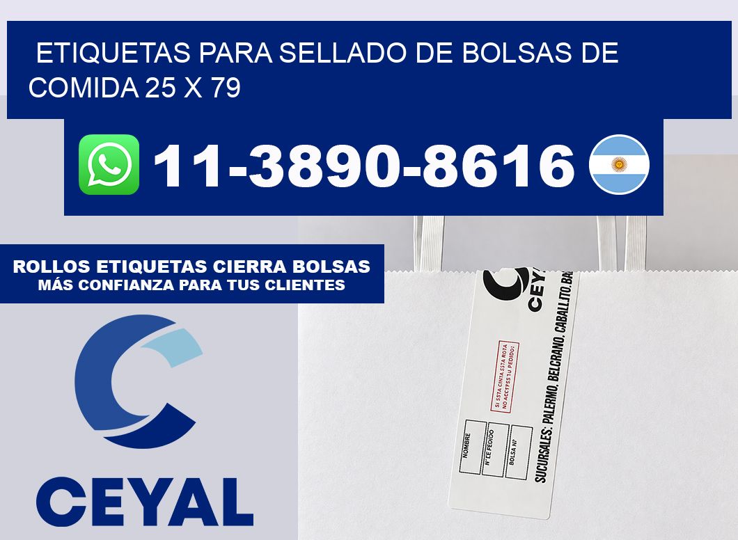 ETIQUETAS PARA SELLADO DE BOLSAS DE COMIDA 25 x 79