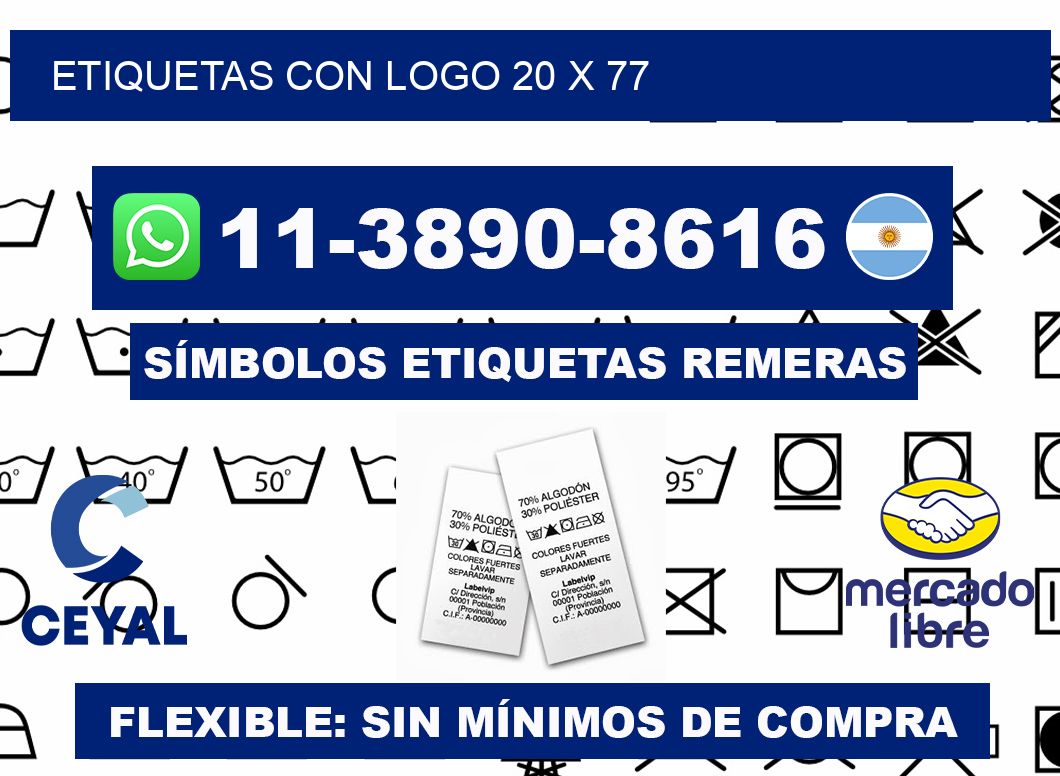 Etiquetas con logo 20 x 77