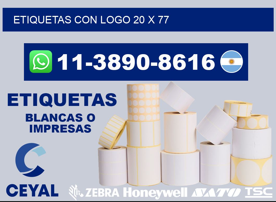 Etiquetas con logo 20 x 77
