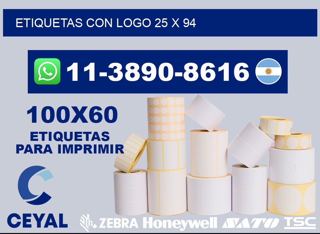 Etiquetas con logo 25 x 94