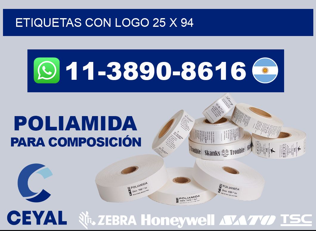 Etiquetas con logo 25 x 94