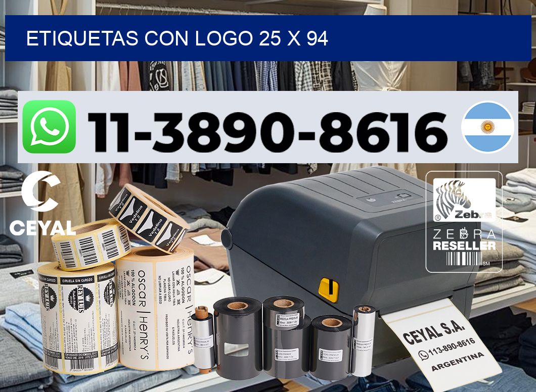 Etiquetas con logo 25 x 94