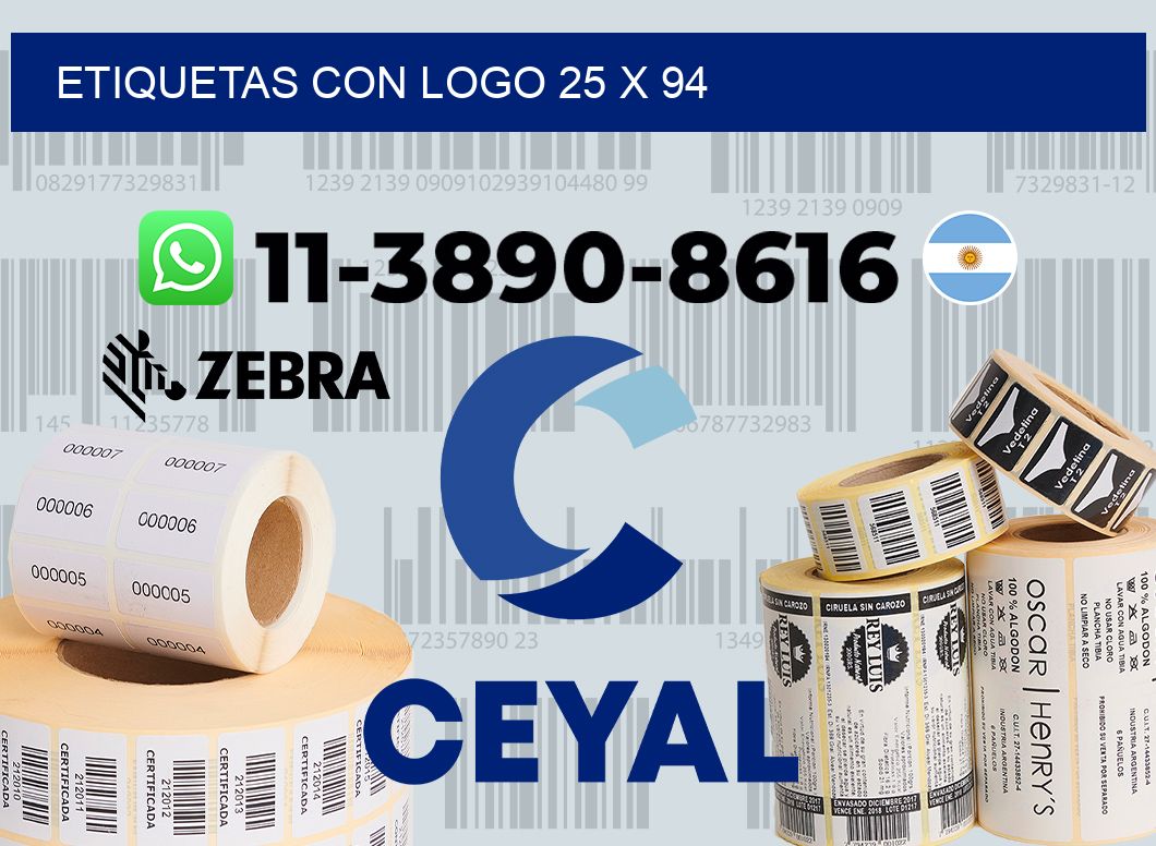 Etiquetas con logo 25 x 94