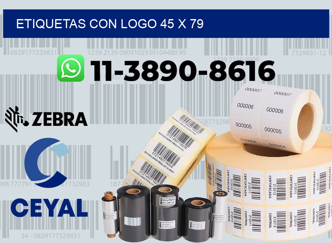 Etiquetas con logo 45 x 79