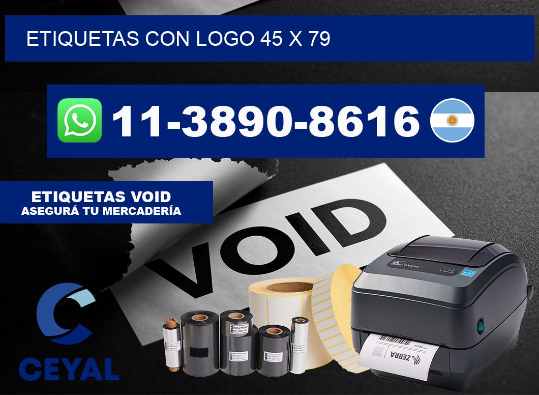 Etiquetas con logo 45 x 79