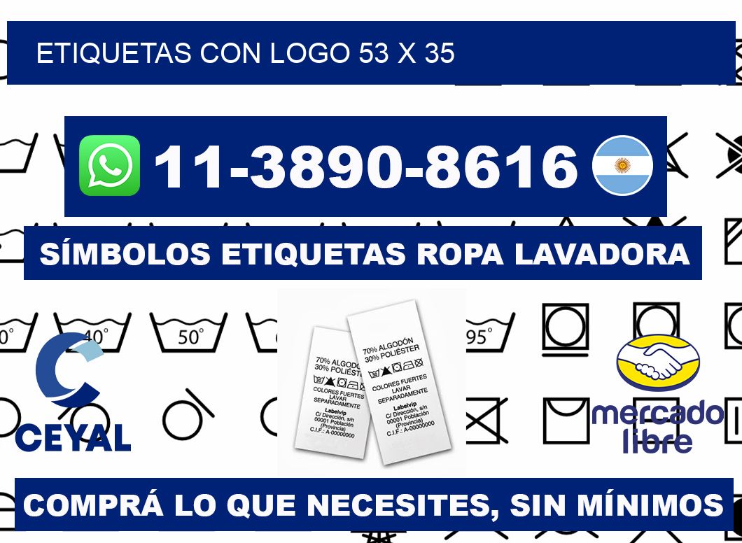 Etiquetas con logo 53 x 35