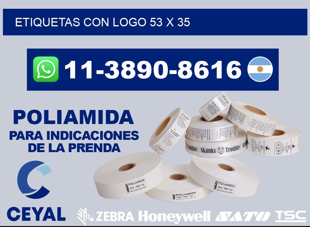 Etiquetas con logo 53 x 35