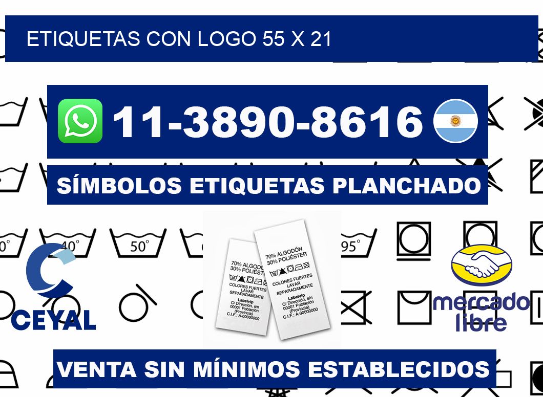 Etiquetas con logo 55 x 21