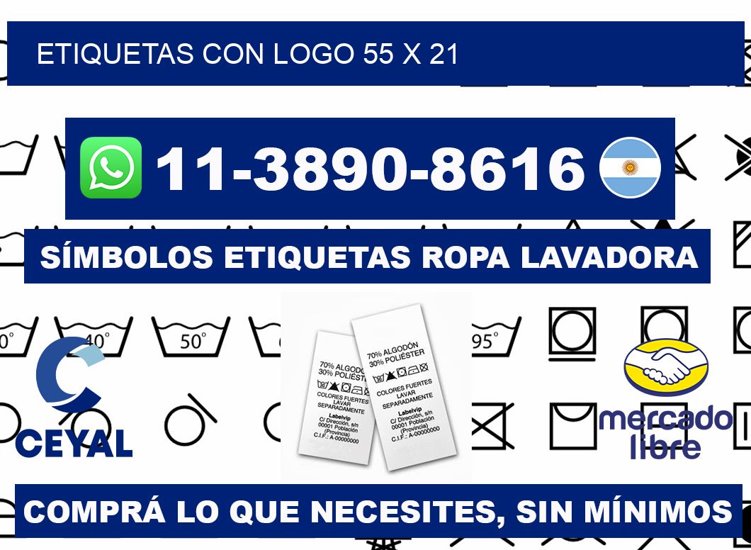 Etiquetas con logo 55 x 21