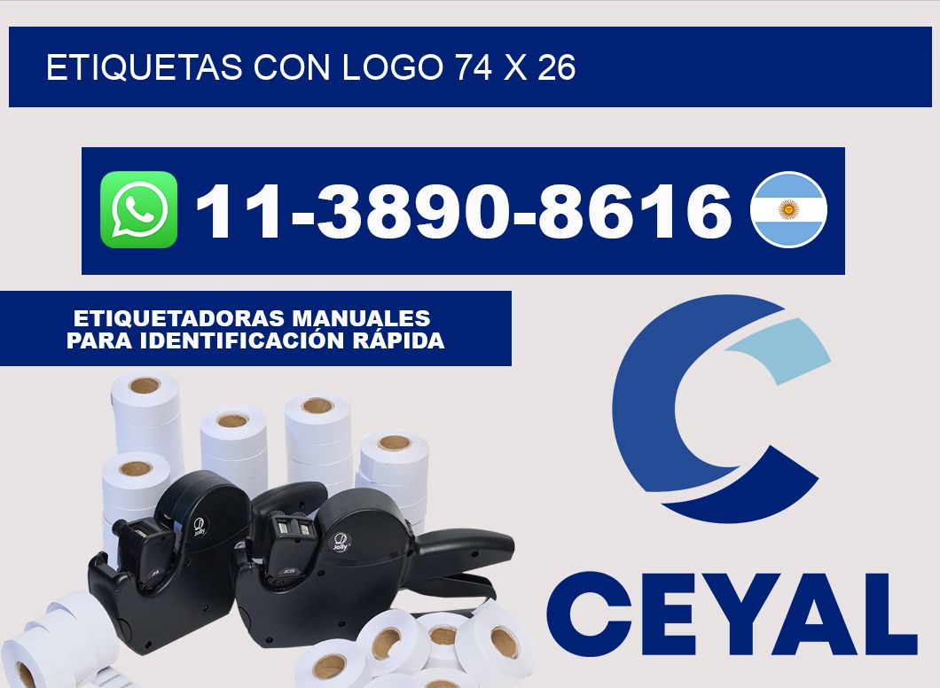 Etiquetas con logo 74 x 26