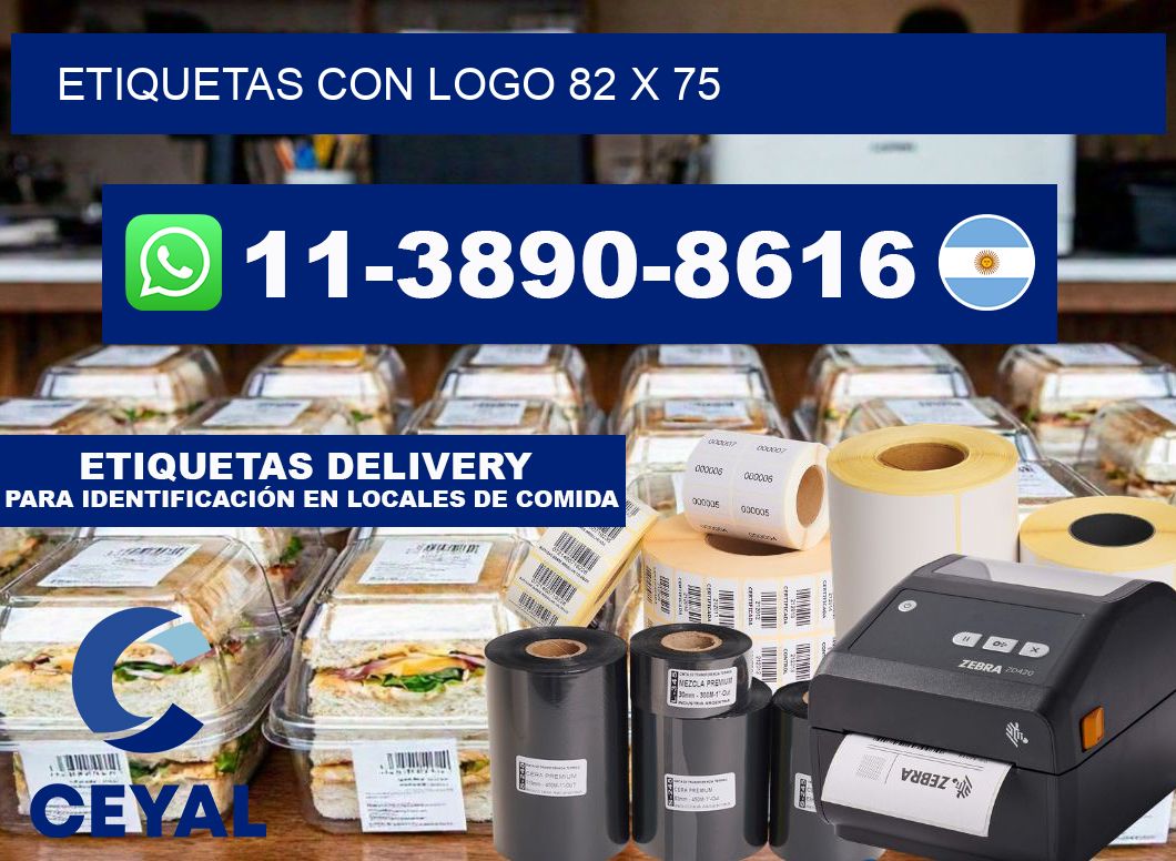 Etiquetas con logo 82 x 75