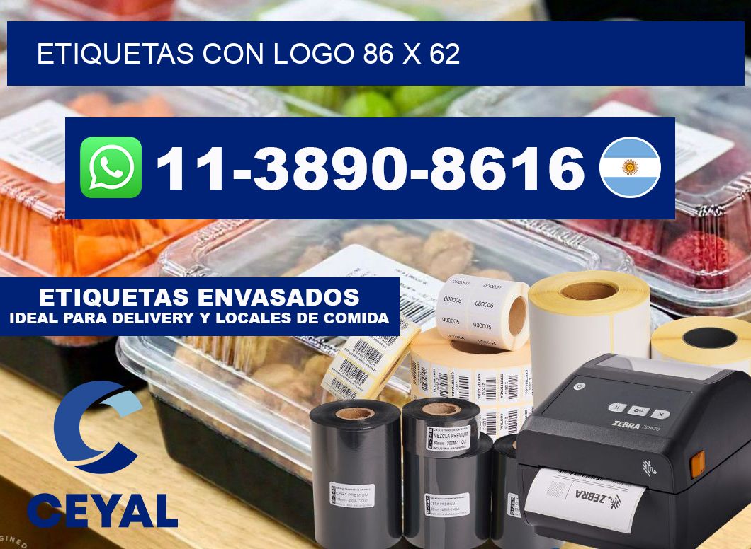 Etiquetas con logo 86 x 62