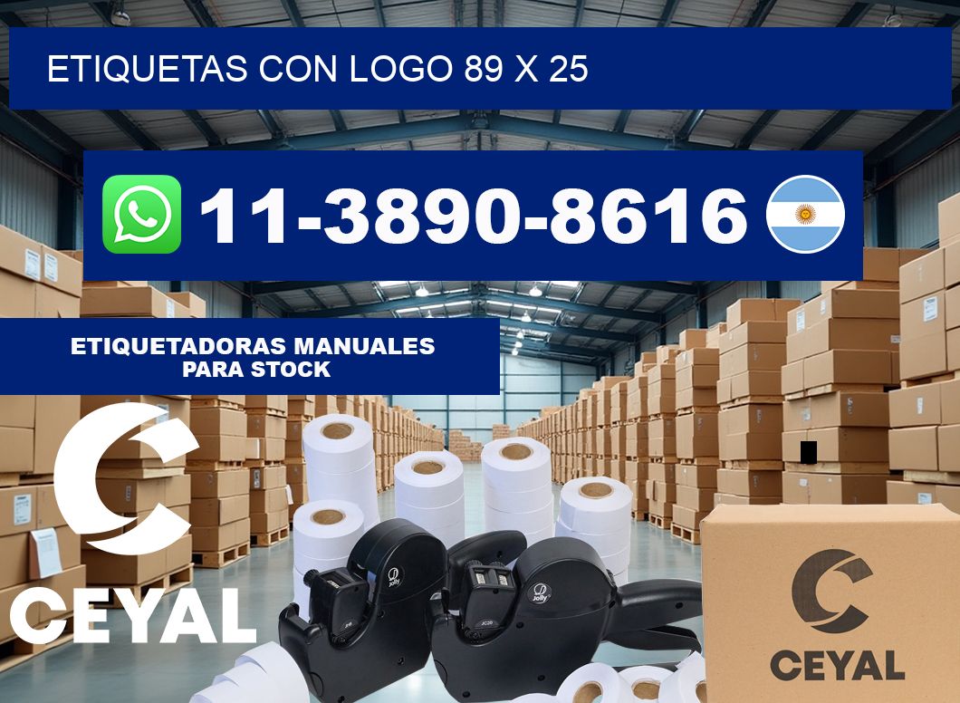 Etiquetas con logo 89 x 25