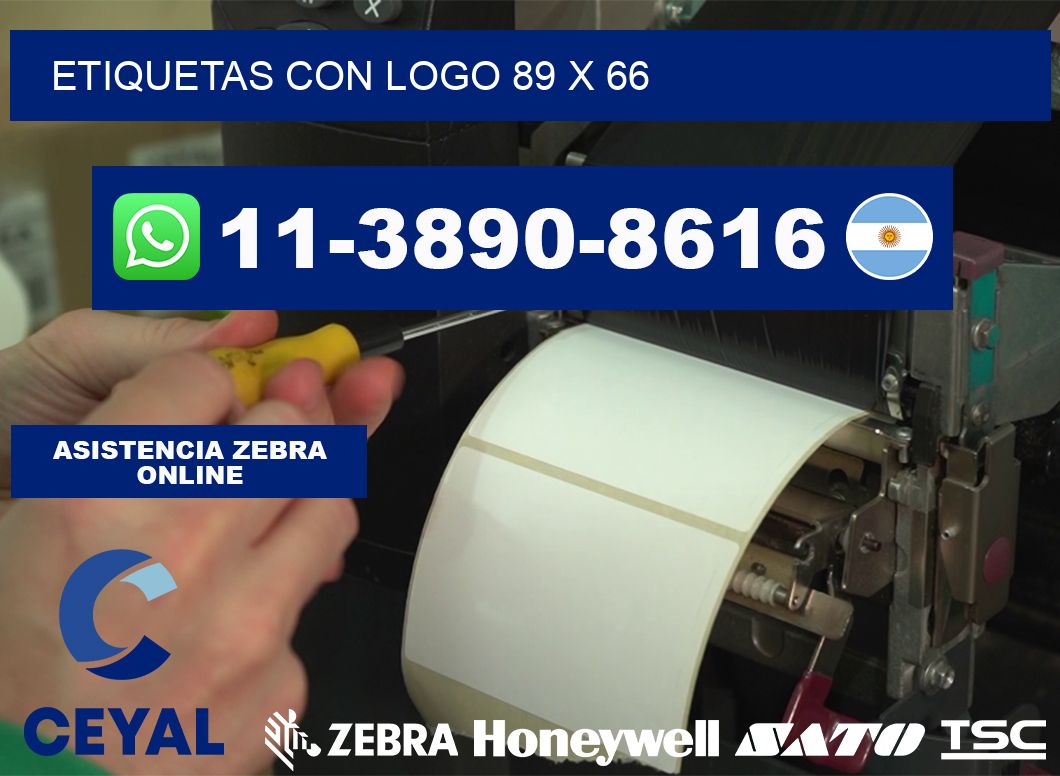 Etiquetas con logo 89 x 66