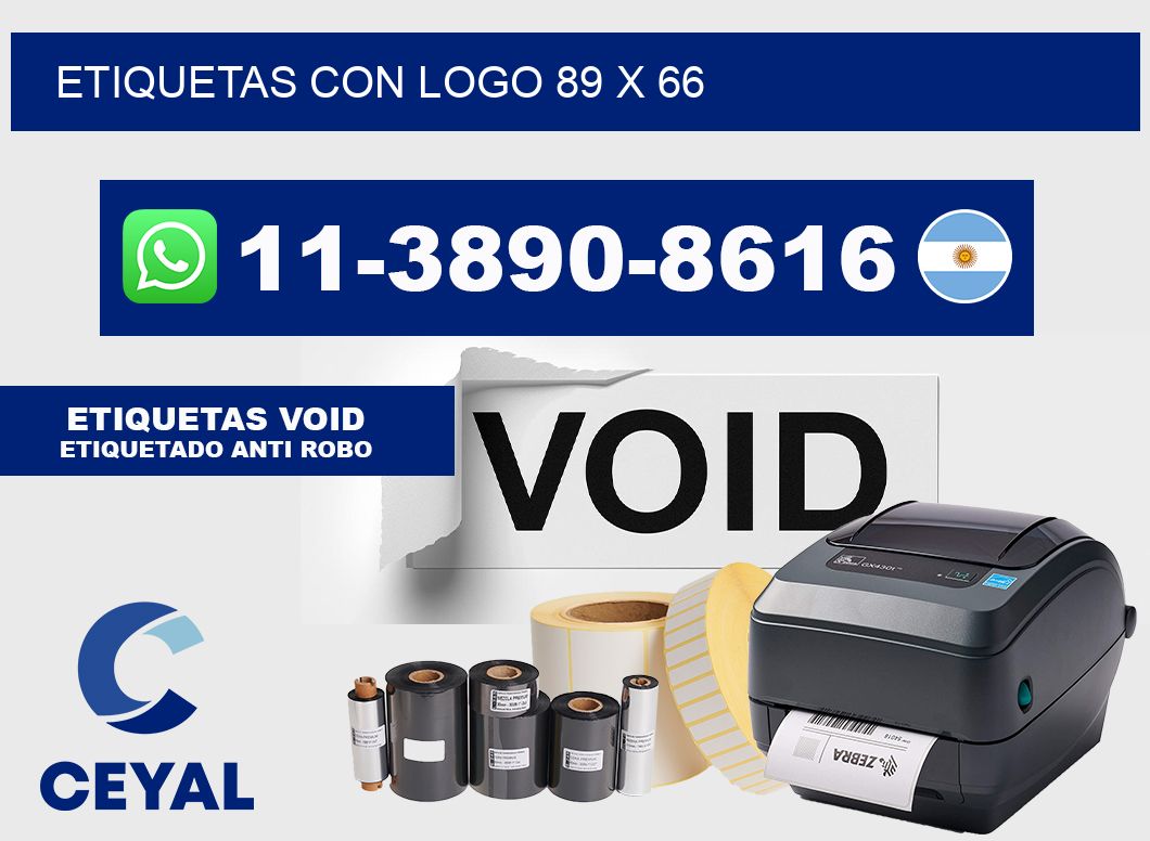 Etiquetas con logo 89 x 66