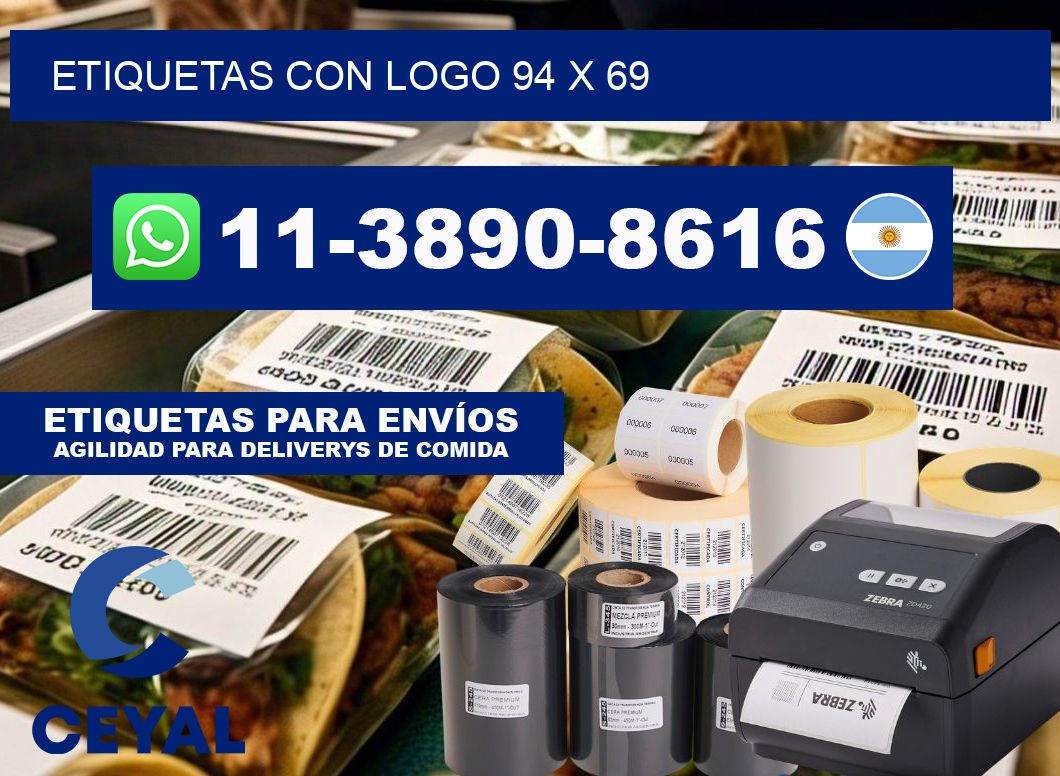 Etiquetas con logo 94 x 69