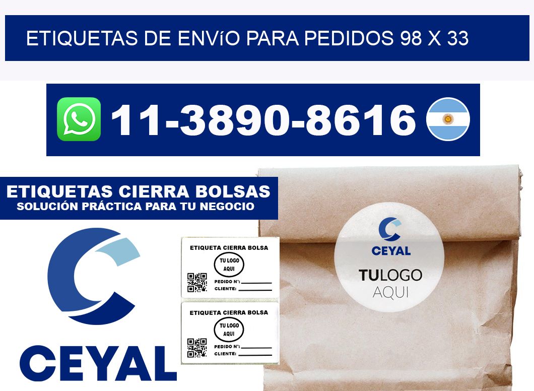 Etiquetas de envío para pedidos 98 x 33
