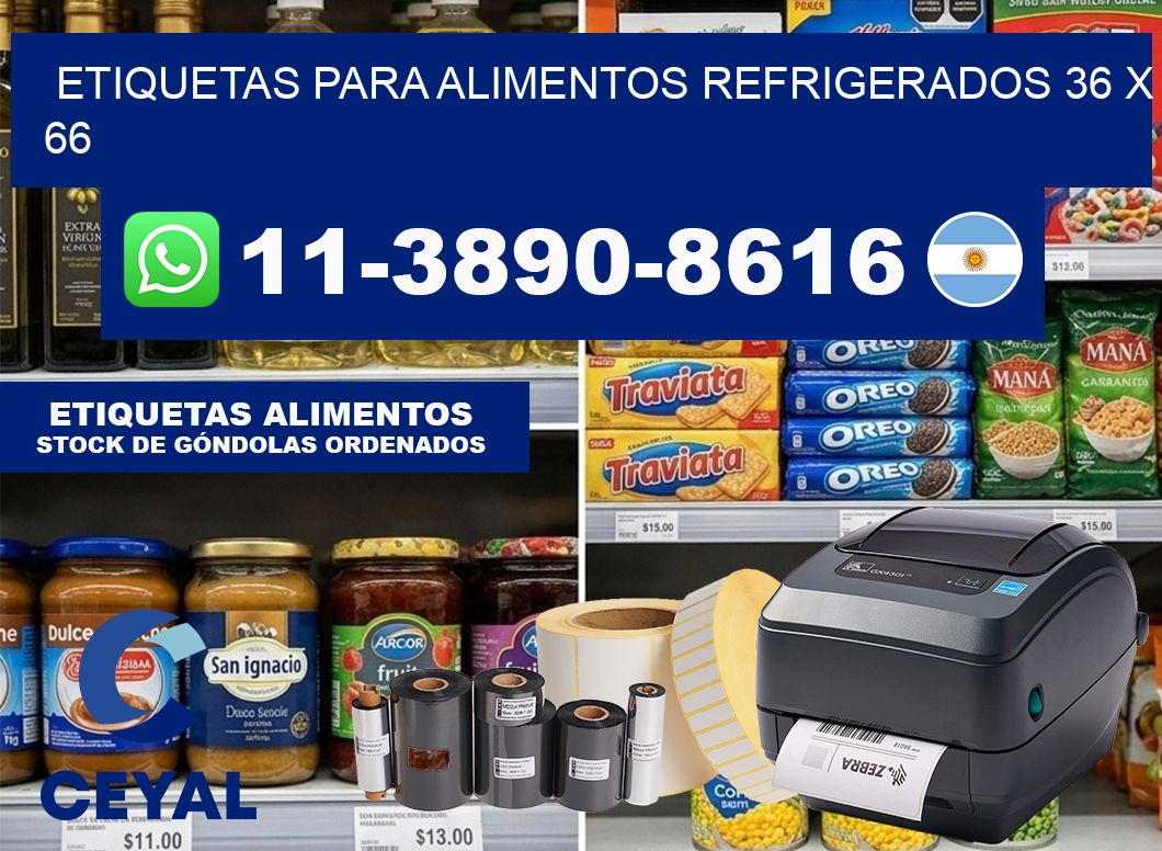Etiquetas para alimentos refrigerados 36 x 66