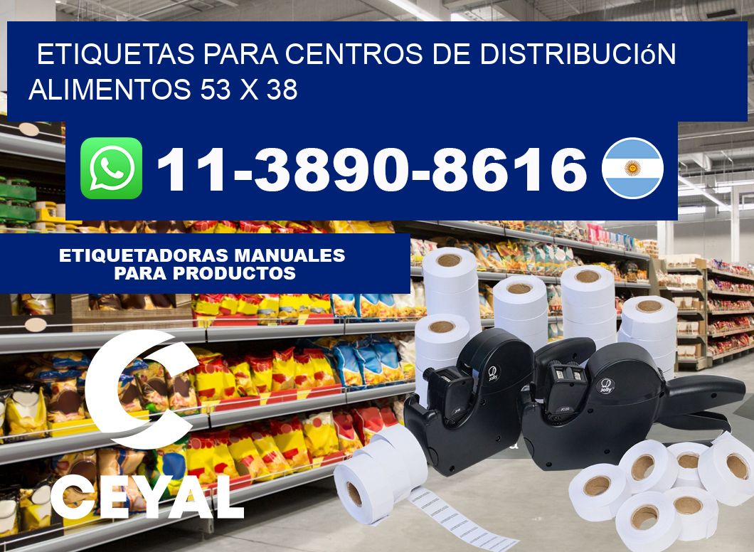Etiquetas para centros de distribución alimentos 53 x 38