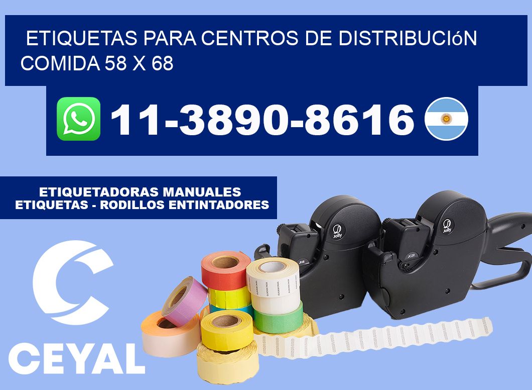 Etiquetas para centros de distribución comida 58 x 68
