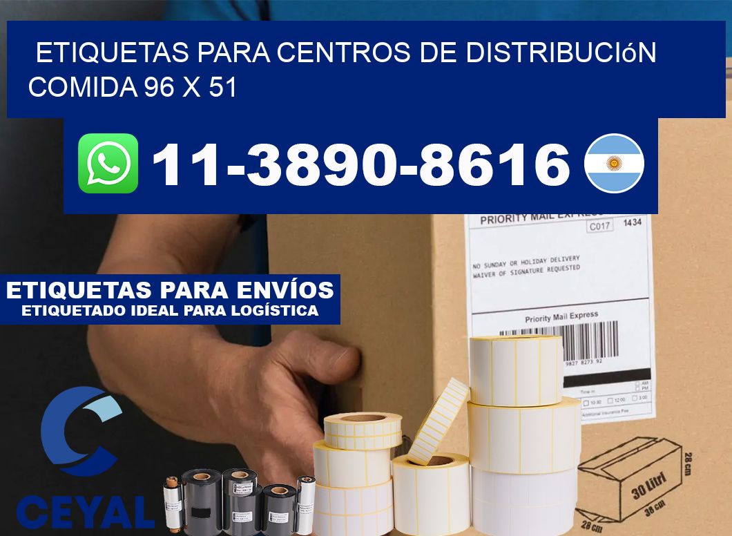 Etiquetas para centros de distribución comida 96 x 51