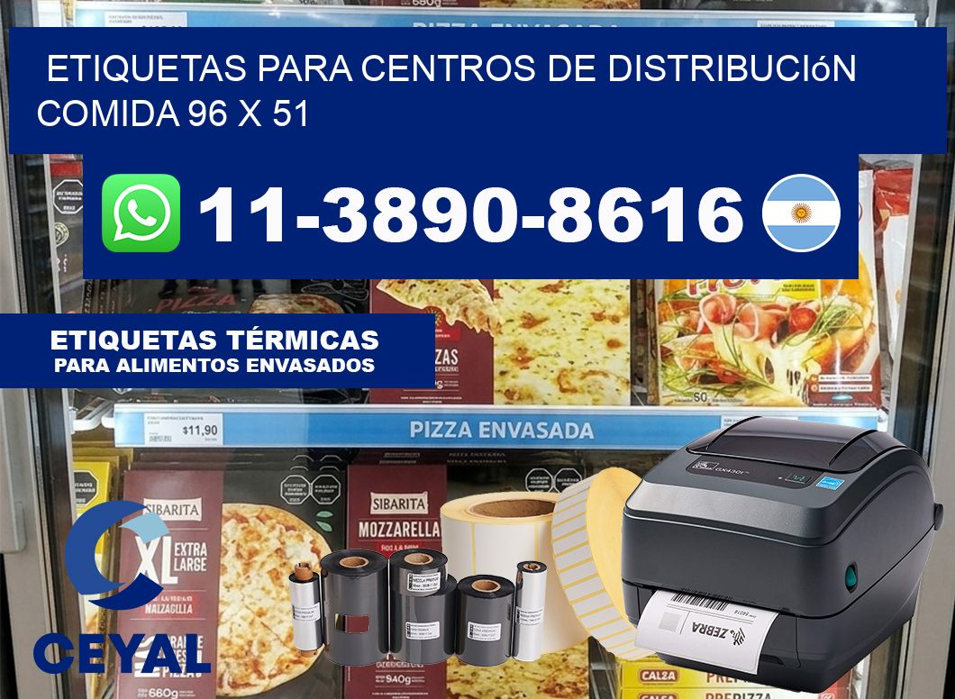 Etiquetas para centros de distribución comida 96 x 51