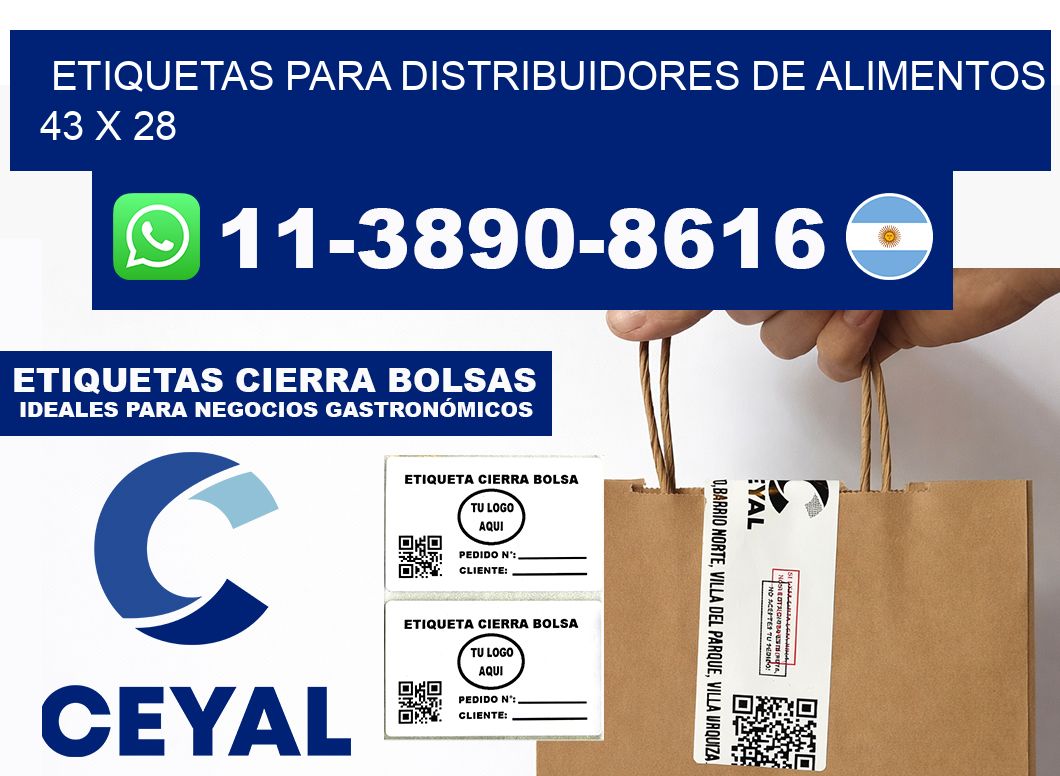 Etiquetas para distribuidores de alimentos 43 x 28