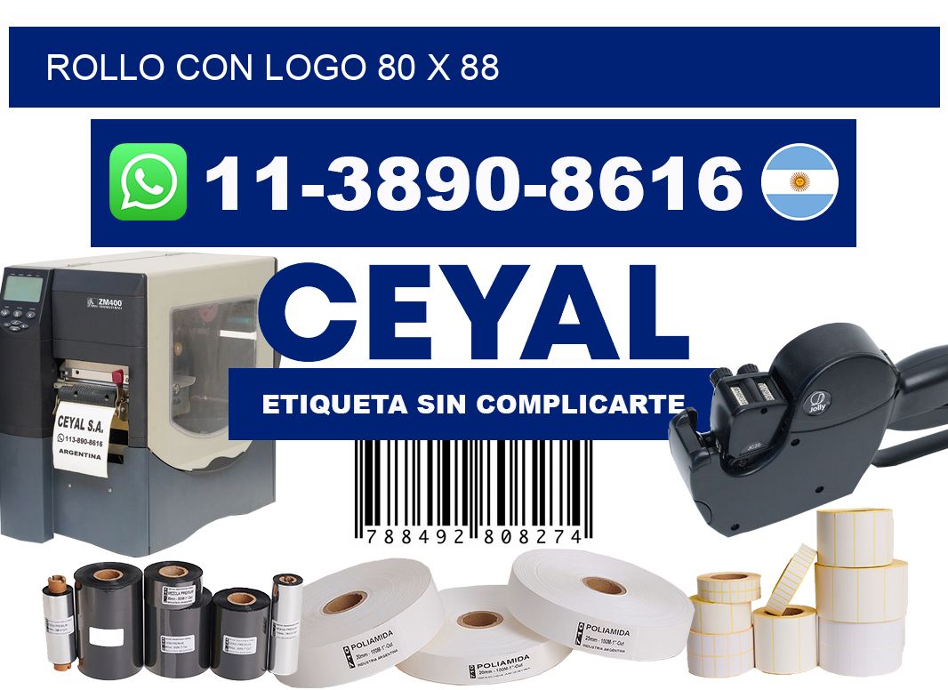 Rollo con logo 80 x 88