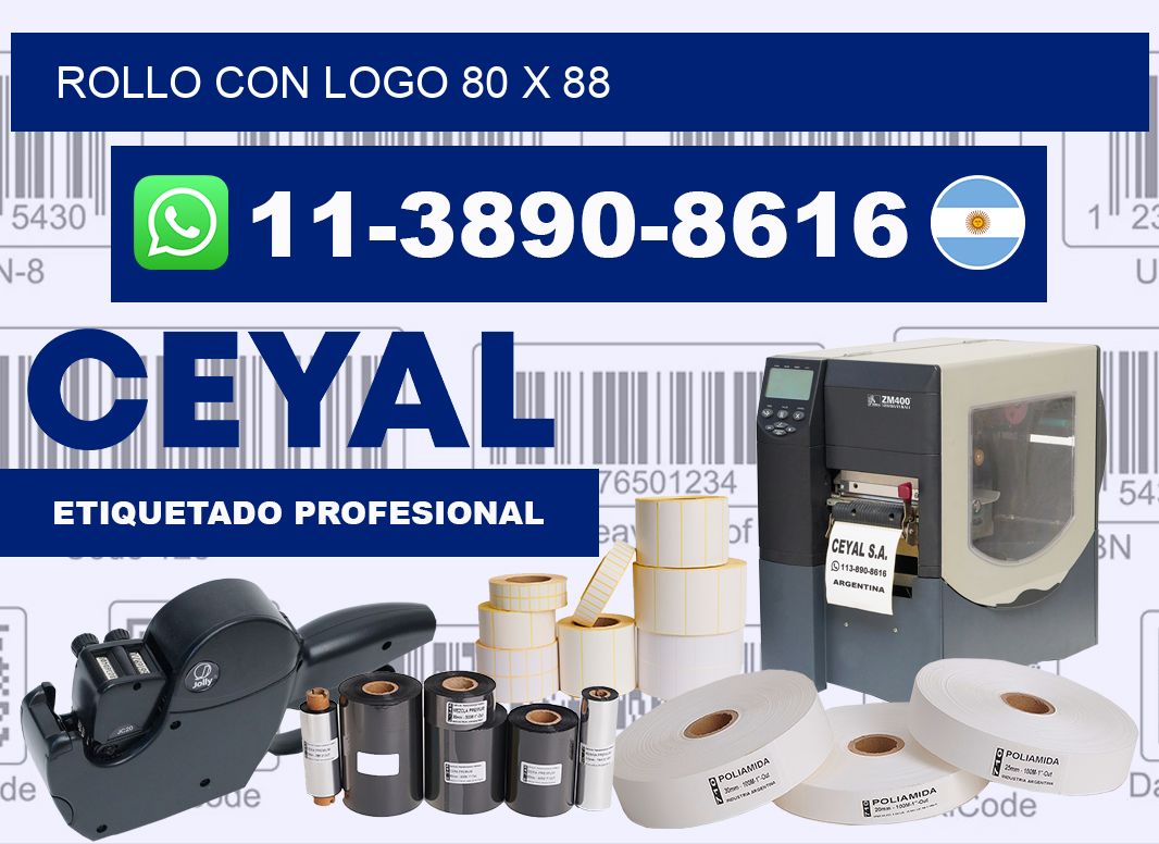 Rollo con logo 80 x 88