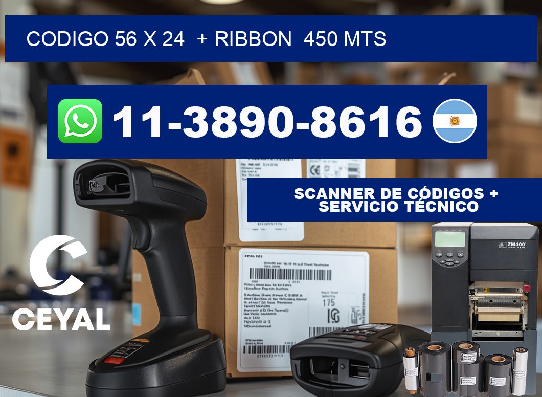 codigo 56 x 24  + ribbon  450 mts