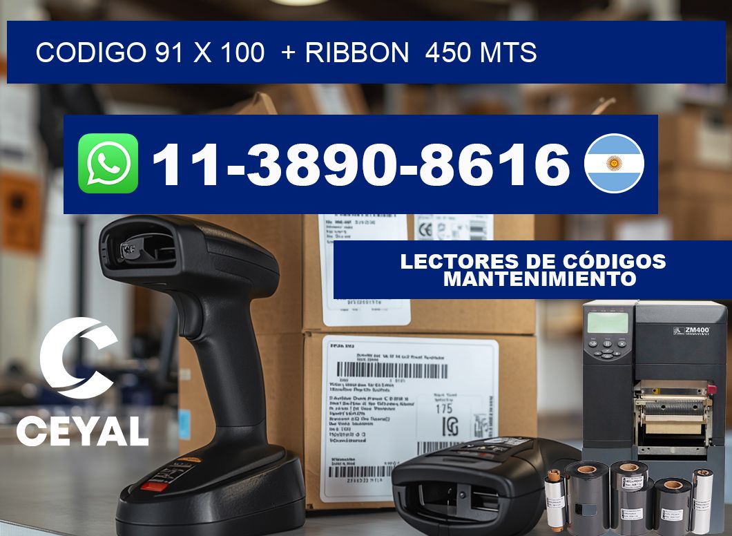 codigo 91 x 100 + ribbon 450 mts