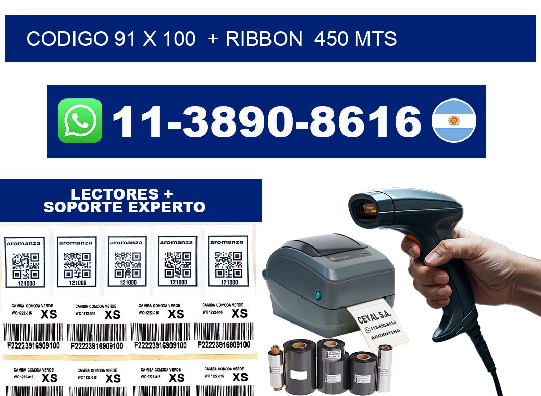 codigo 91 x 100 + ribbon 450 mts