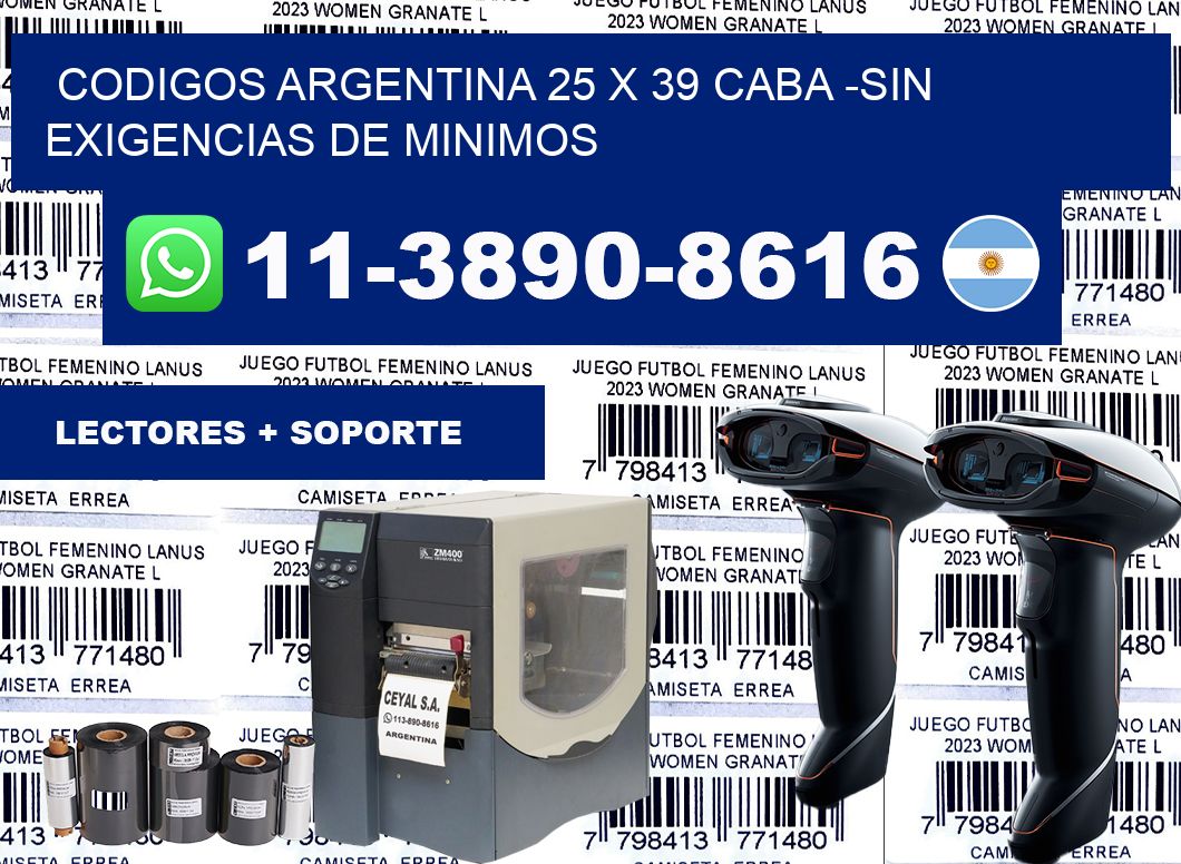codigos Argentina 25 x 39 CABA -Sin exigencias de minimos