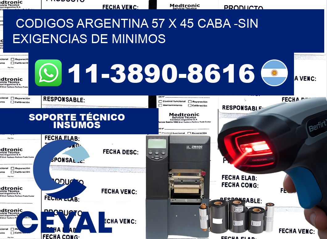 codigos Argentina 57 x 45 CABA -Sin exigencias de minimos