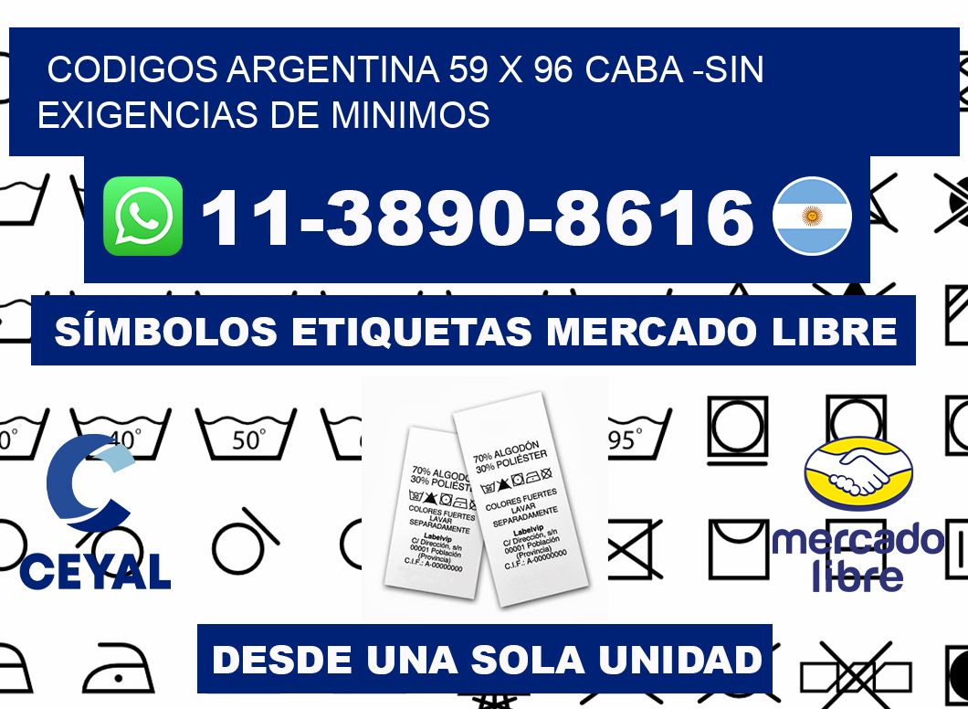 codigos Argentina 59 x 96 CABA -Sin exigencias de minimos