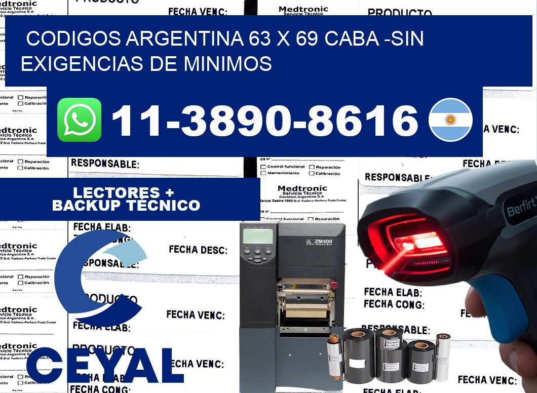 codigos Argentina 63 x 69 CABA -Sin exigencias de minimos
