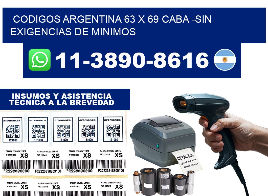 codigos Argentina 63 x 69 CABA -Sin exigencias de minimos
