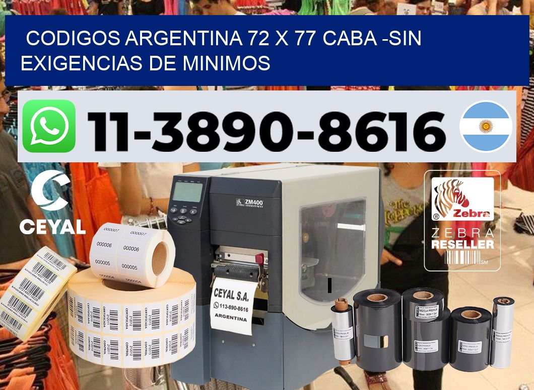 codigos Argentina 72 x 77 CABA -Sin exigencias de minimos