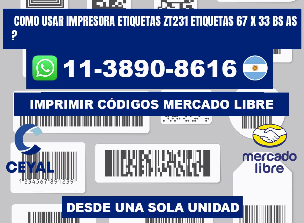 como usar impresora etiquetas zt231 etiquetas 67 x 33 BS AS ?