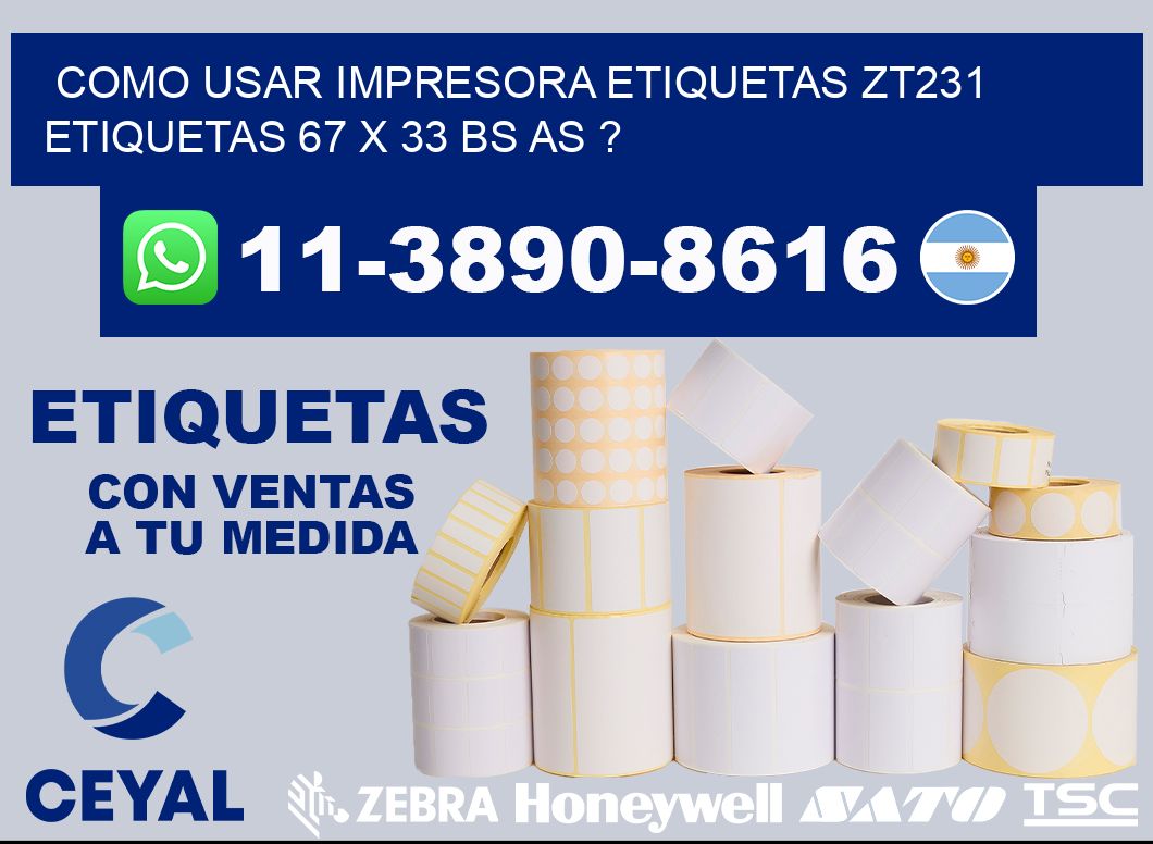como usar impresora etiquetas zt231 etiquetas 67 x 33 BS AS ?