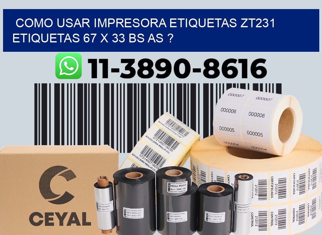 como usar impresora etiquetas zt231 etiquetas 67 x 33 BS AS ?