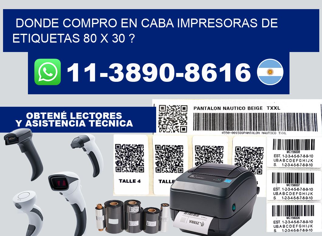 donde compro en CABA impresoras de etiquetas 80 x 30 ?