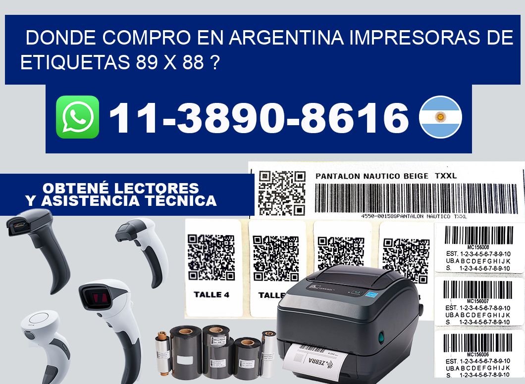 donde compro en argentina impresoras de etiquetas 89 x 88 ?