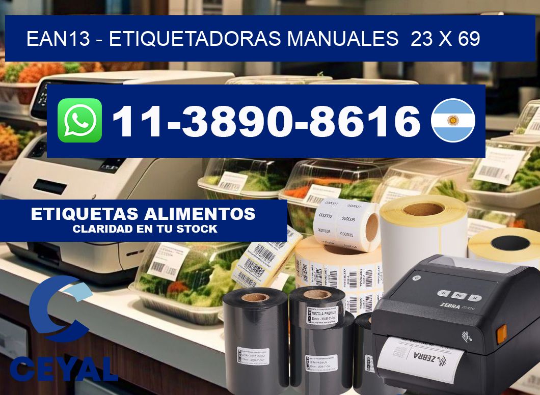 ean13 - Etiquetadoras Manuales  23 x 69