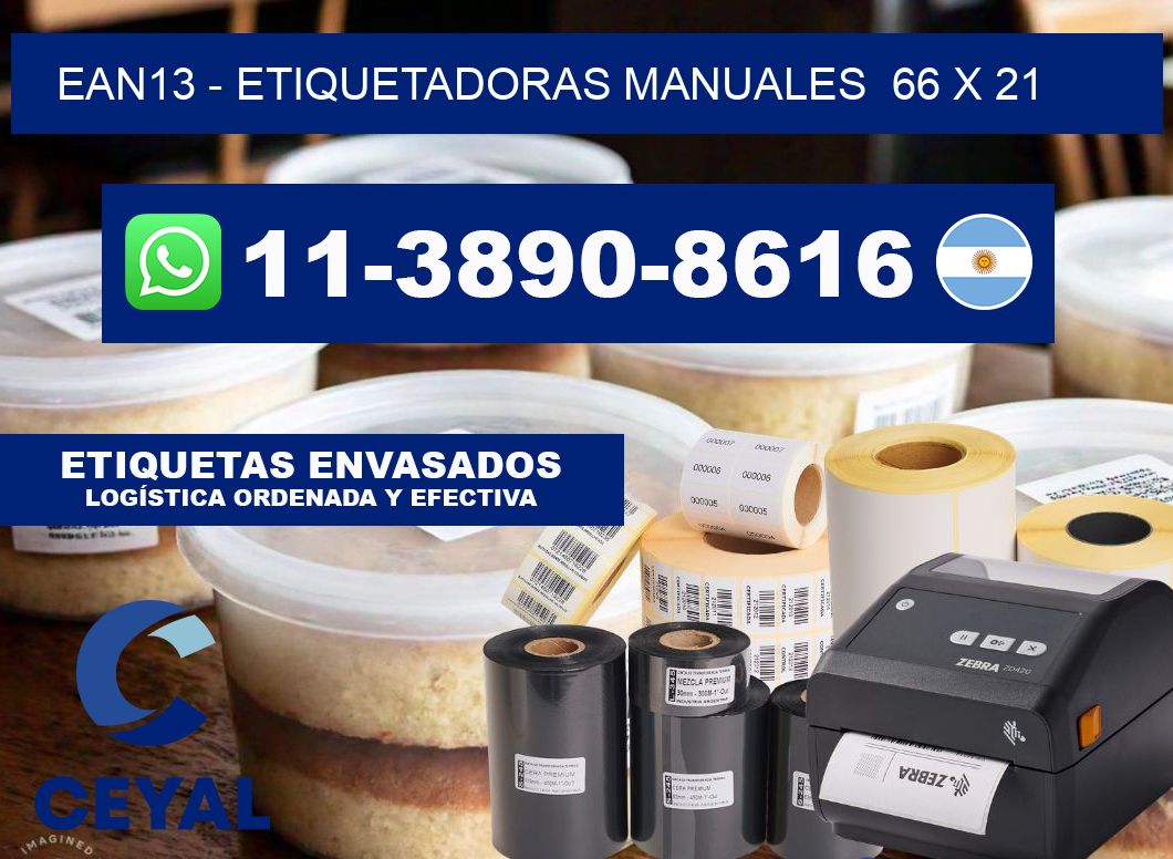 ean13 - Etiquetadoras Manuales  66 x 21