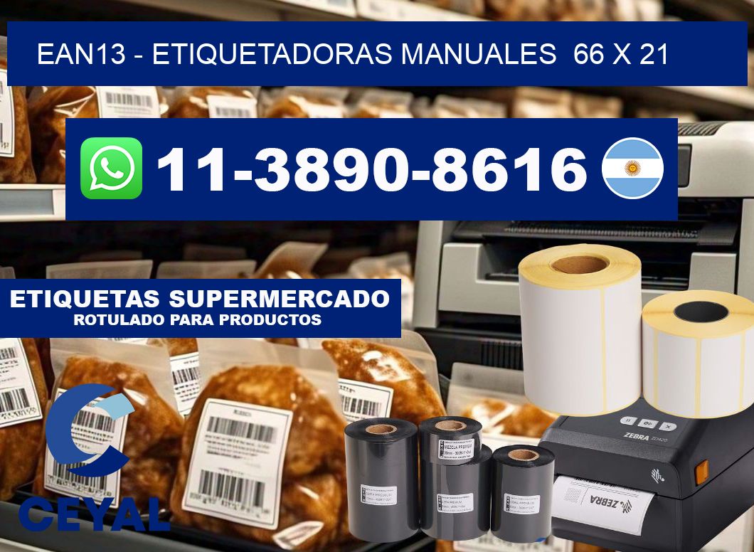 ean13 - Etiquetadoras Manuales  66 x 21