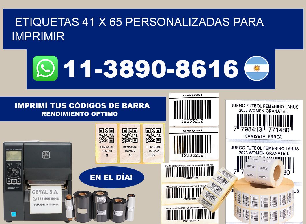 etiquetas 41 x 65 personalizadas para imprimir