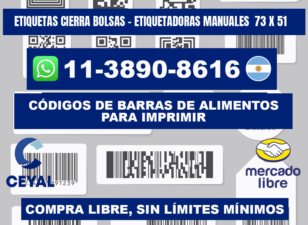 etiquetas cierra bolsas - Etiquetadoras Manuales  73 x 51